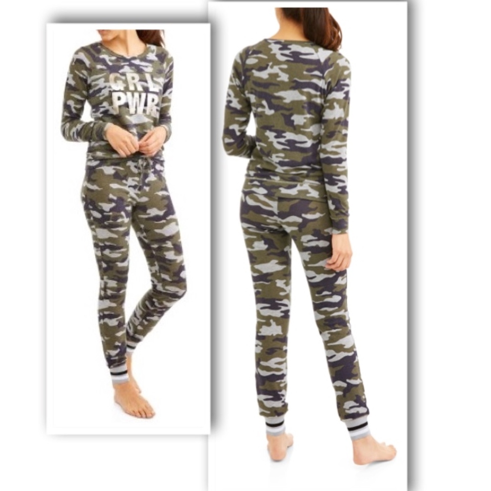 JV Apparel 2-Piece Sweater Knit Sleepwear Set